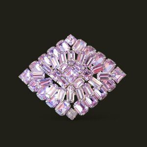 Vintage Weiss Signed Lavender Rhinestone Brooch Pin